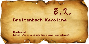 Breitenbach Karolina névjegykártya